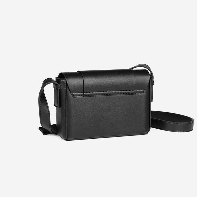 ブラック レザー ショルダーバッグ GALAPAGOS｜shoulderbag エレガント PUレザー ショルダーバッグ